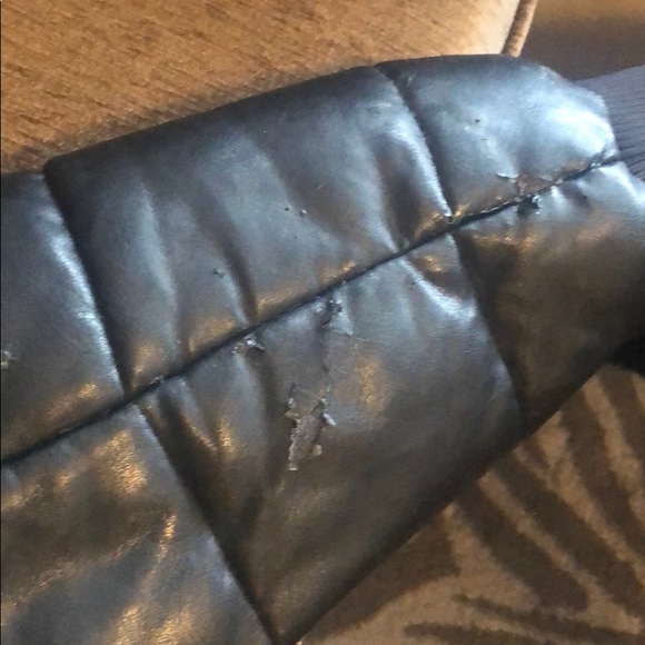 DKNY Faux Leather Bomber Jacket - Picture 8 of 8